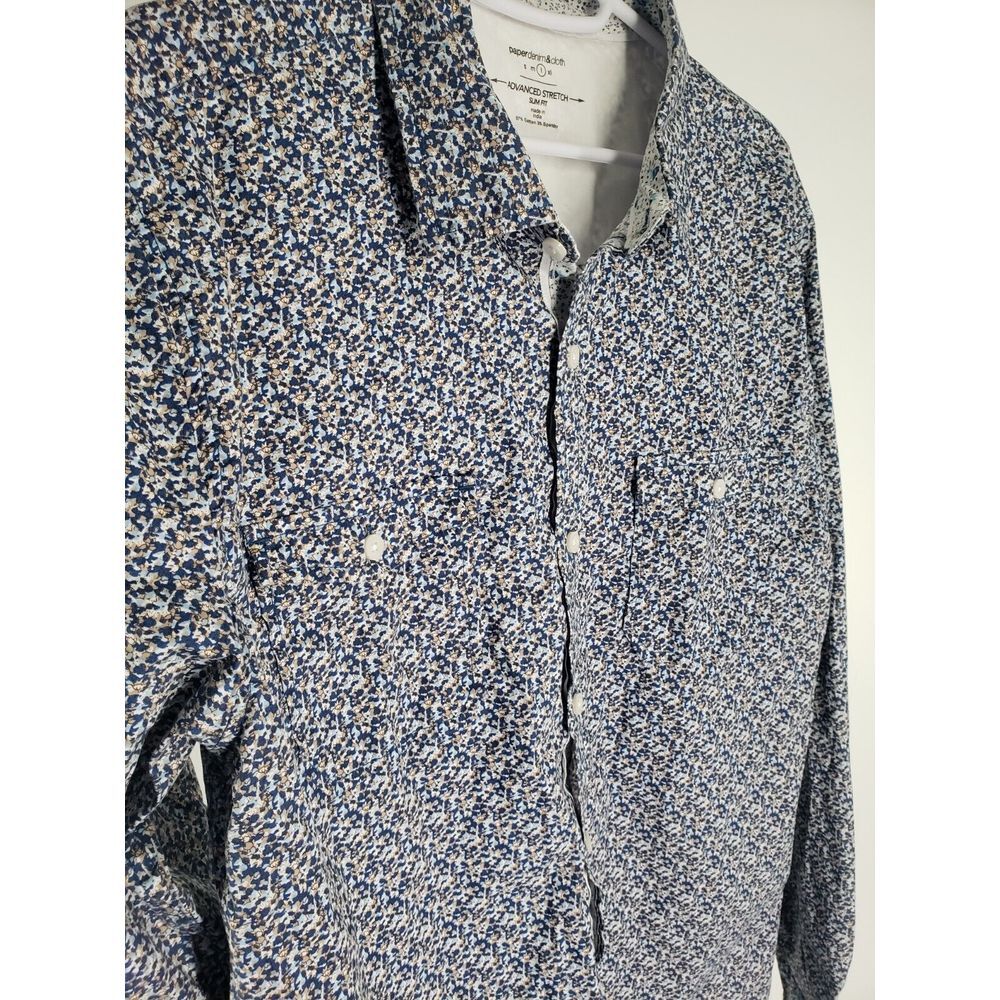 Paper Denim &‎ Cloth Size Large Floral Print Button Up Long Sleeve Dual Pockets